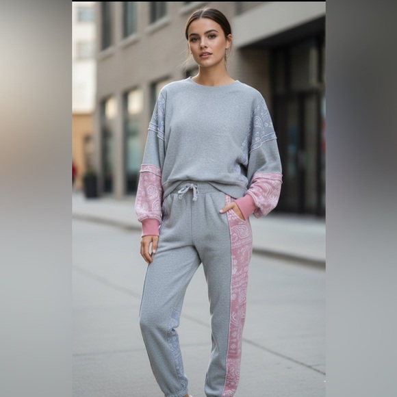 Vintage Havana Gray Boho Sweat Suit with batwing sleeves. Size medium. - Picture 1 of 11